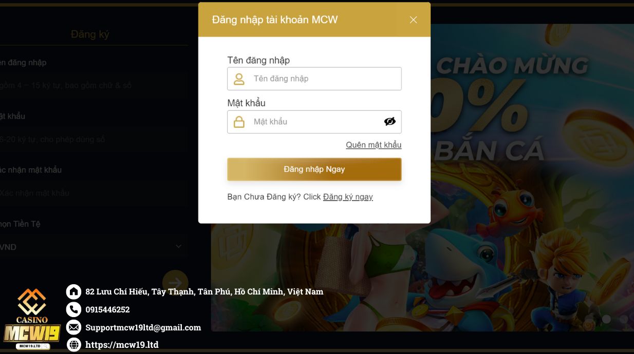 Cách đăng nhập Mcw19 đơn giản